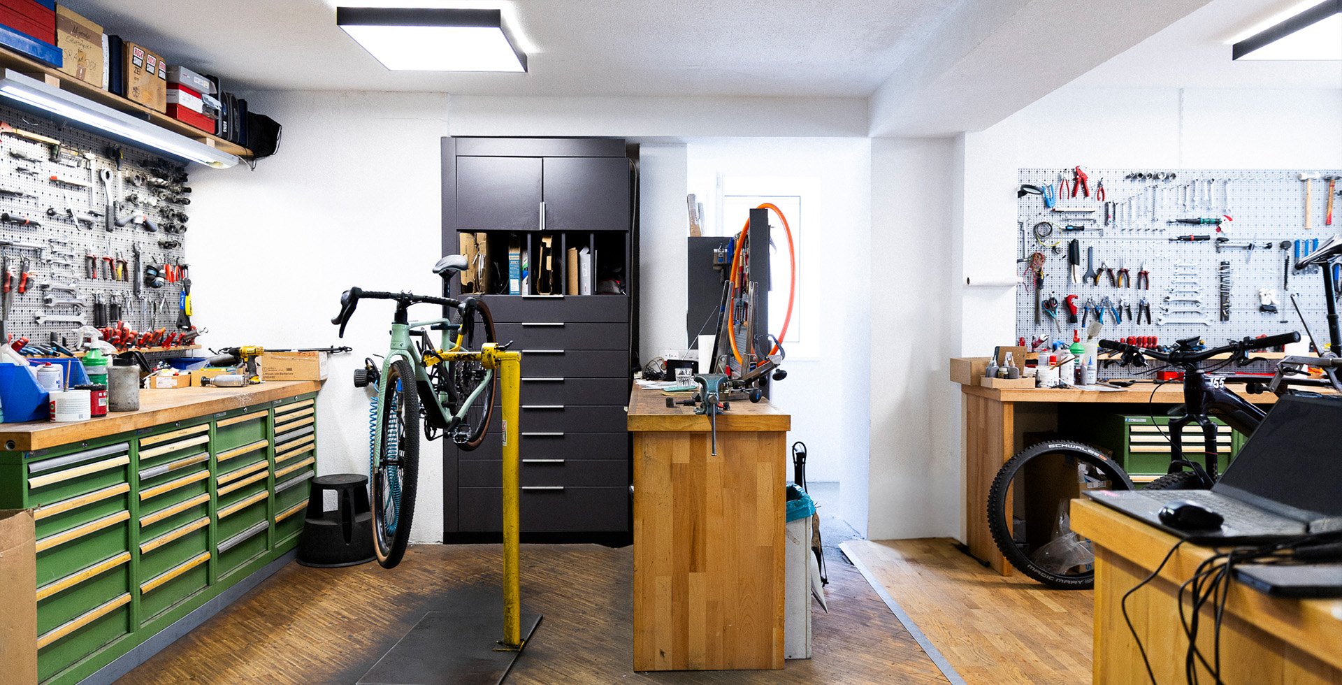 Professionelle Fahrradwerkstatt von Radsport Steixner in Fulpmes.